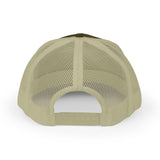 Moto-Obscura Pink/Yellow Embroidered Logo Snapback Trucker Cap - Yupoong 6606