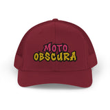 Moto-Obscura Pink/Yellow Embroidered Logo Snapback Trucker Cap - Yupoong 6606