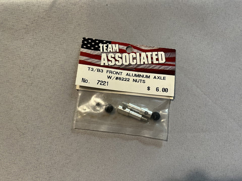 Team Associated 7221 T3 / B3 Front Aluminum Axle with #6222 Nuts