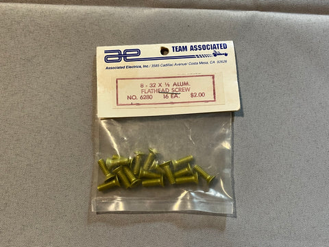Team Associated 6280 8-32 x ½” Aluminum Flathead Screws (16)